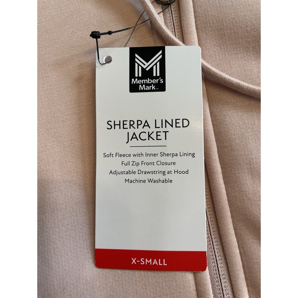Member's Mark Women Jogger Jacket, Sherpa Lined Jacket Light Pink Soft Size XS - Picture 9 of 14
